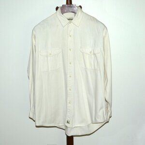 Eddie Bauer long sleeve, brushed cotton, button front shirt
